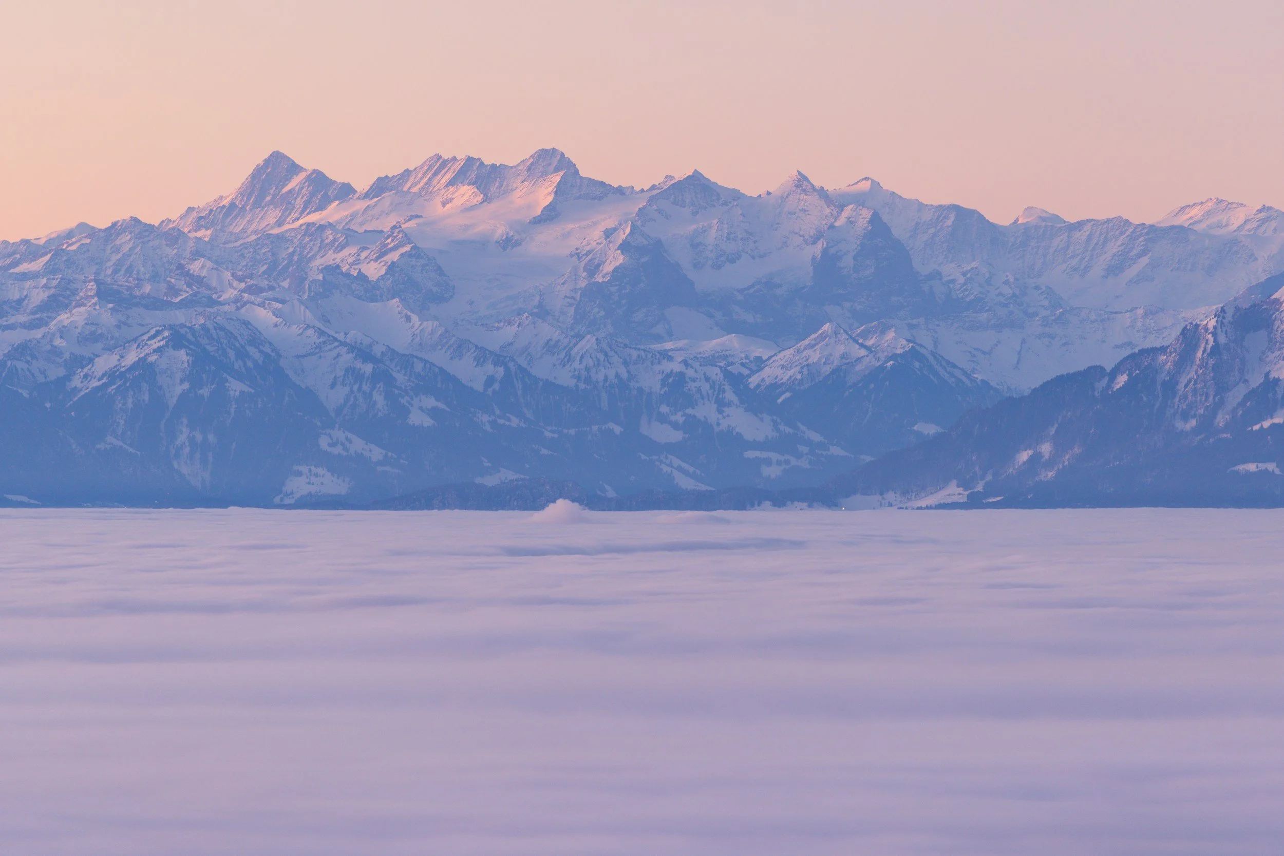 Peaceful mountains above the clouds